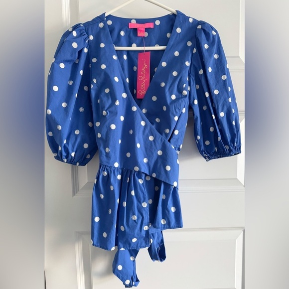 Lilly Pulitzer Kara Cotton Wrap Top - Picture 3 of 17